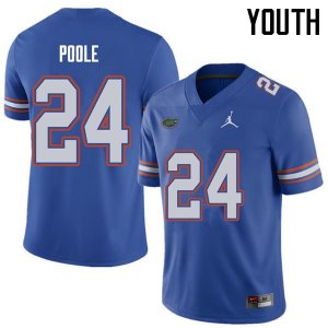 Youth Florida Gators #24 Brian Poole NCAA Jordan Brand Royal Authentic Stitched College Football Jersey SIM4262HW